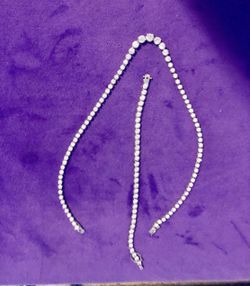 Lab created diamond tennis bracelet and necklace