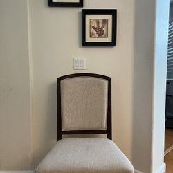 Cherry wood fabric chair