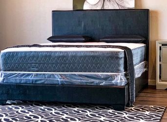New Queen bed with mattress $299