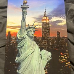 Lighted LED Statue Of Liberty Canvas Art