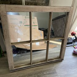 Window Frame Mirror And Window Frame With Glass