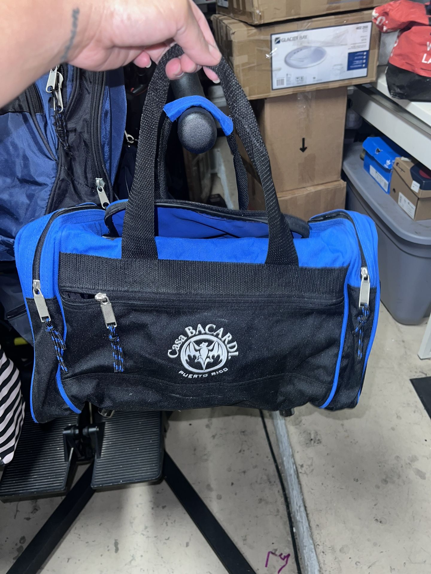 Case bicardi Puerto Rico blue and black duffle bag medium