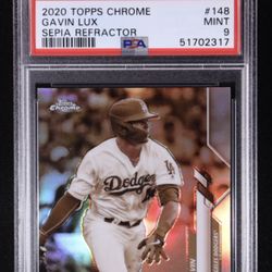 Gavin Lux 2020 Topps Chrome Sepia Refractors #148 RC (PSA 9)