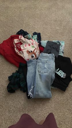 Girls clothes size 8 whole lot jeans leggings sweater pjs