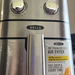 BELLA 4QT Stainless Steel Air Fryer