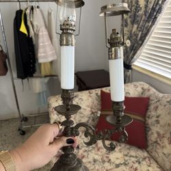 Antique Brass Oil Lamp
