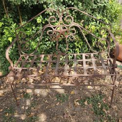 Beautiful Vintage heavy wrought iron bench. 