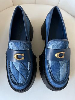 Coach Denim Leah Platform Loafers