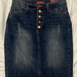 GUESS Dark Wash Denim Pencil Skirt Y2