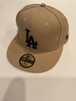 New Era La Dodgers light Brown with Black logo 59fifty fitted hat 7 1/2 $40