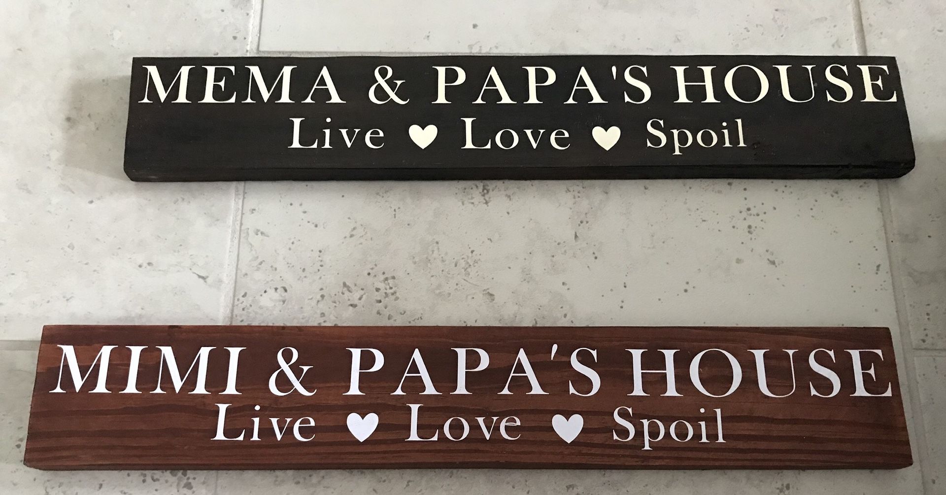 Grandma & Grandpa Wood Signs