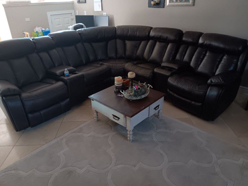 Sectional  With 4 Reclining Seats