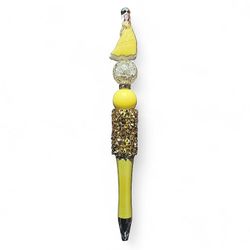 Disney Princess Belle Beauty And The Beast Beaded Ballpoint Twist Pen Yellow