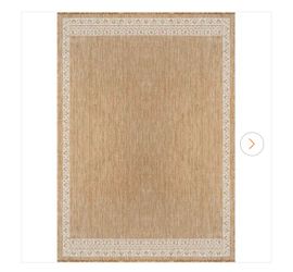 9 x 12’ Tan Area Rug with Decorative Border