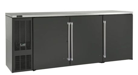 NEW 4 Door Perlick BBS84 84" Black Counter Height Solid Door Back Bar Refrigerator Cooler #5343