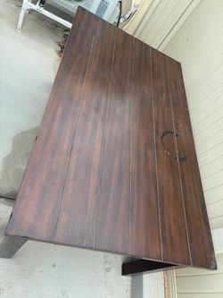 Dark Wood Plank Coffee Table