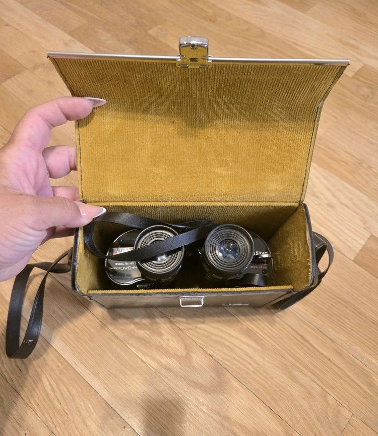 Antique Binoculars With Leather Case