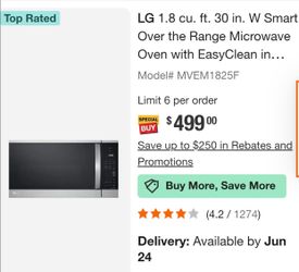 Brand New Over the Range Microwave