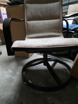 Patio Swivel Chairs Set of 4 w/ High Back and Round Metal Base for Backyard - All 4 for $50