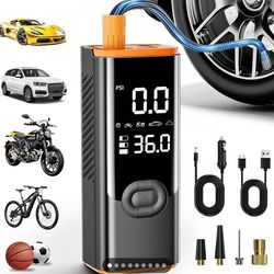 Tire Inflator Portable Air Compressor, 180PSI Air Pump for Car Tires with 25000mAh Battery, One Clic
