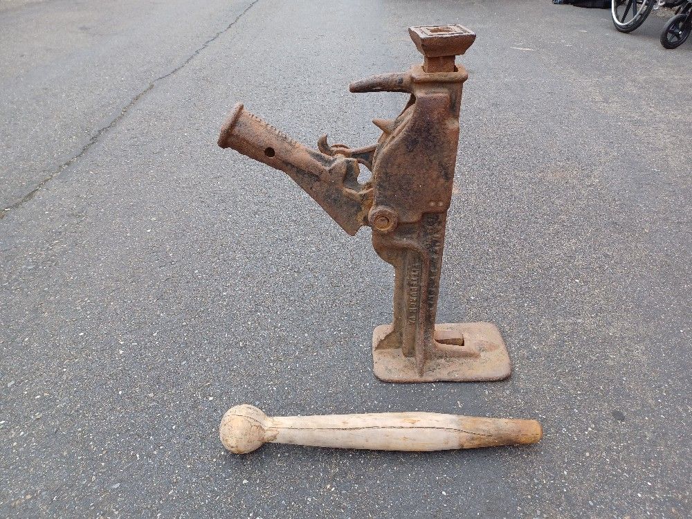 Duff Norton Barrett No. 1 Railroad Jack w/ Rare Orig Handle, Working