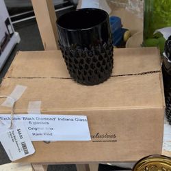 Tiara Black Diamond Glass Ice Bucket with Lid