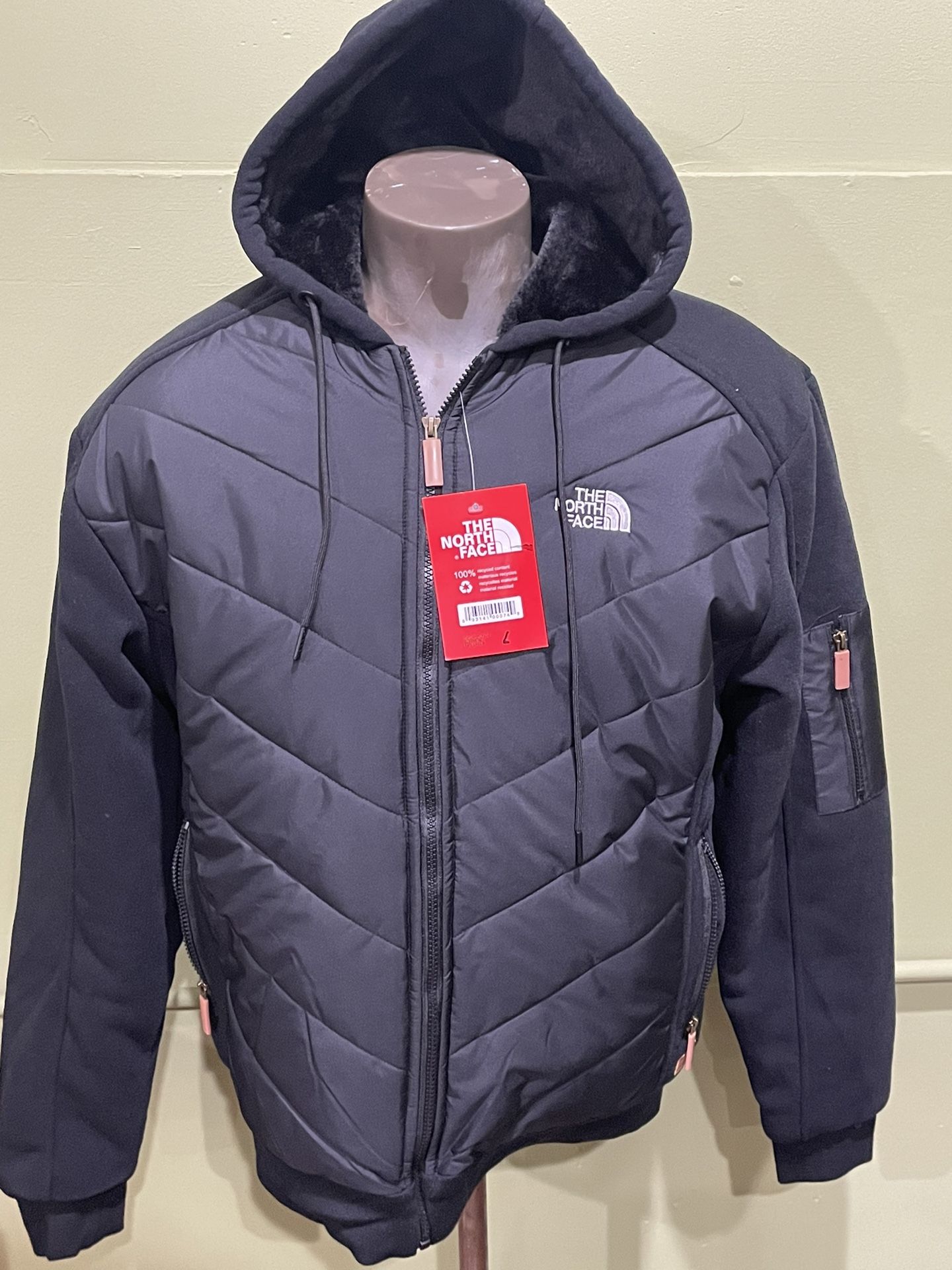 Northface Coat Jacket Black Hoody Bomber