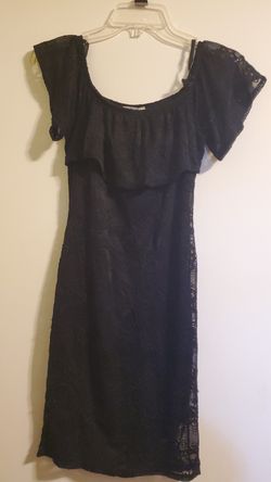 Off the shoulder black dress