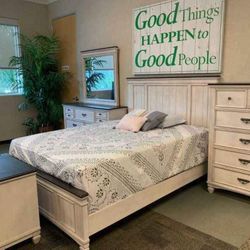 Sawyer Bedroom Set Queen or King Bed Dresser Nightstand and Mirror Chest Options 