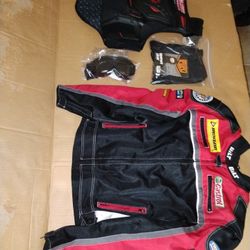 Motorcycle Safety Gear Protection Vest Jacket Mask Goggles Eye Protector Rider Gear