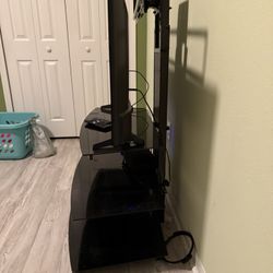 Beautiful Black Glass And Wood TV Stand.