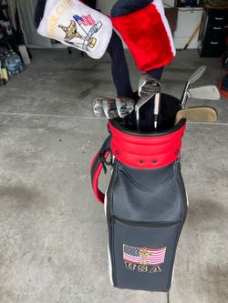 Ryder Cup USA Golf Bag with Clubs and Headcovers