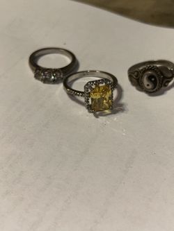 Three vintage sterling silver rings