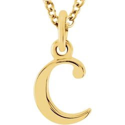 18K Yellow Gold-Plated Sterling Silver Lowercase Initial Necklace