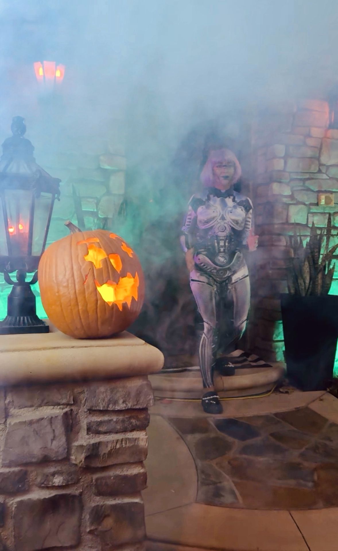 Women's 3D Mechanical Robot Skeleton Print Halloween Jumpsuit Romper Cosplay Costume