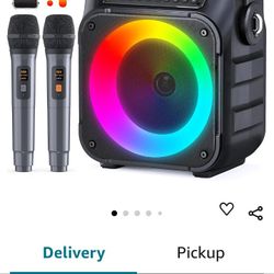 NEW Portable Karaoke Machine W/ W Wireless Microphones
