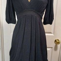 BCBG Maxazria Black Cotton Dress Size Small | Vestido Negro Talla S