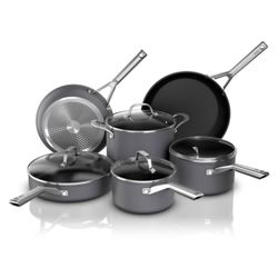 Ninja 10pc Never Stick Signature Hard-Anodized Cookware Set: Dishwasher-Safe, Induction Compatible, Nonstick Aluminum