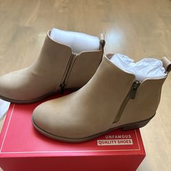 Brand-new inbox, Jeossy Women’s Ankle Boots, Low Heel Trendy Dress Booties, 905 - Tan Nubuck, Size 7 US