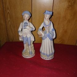 English Couple Ceramic FIGURINES  BOTH FOR $10
