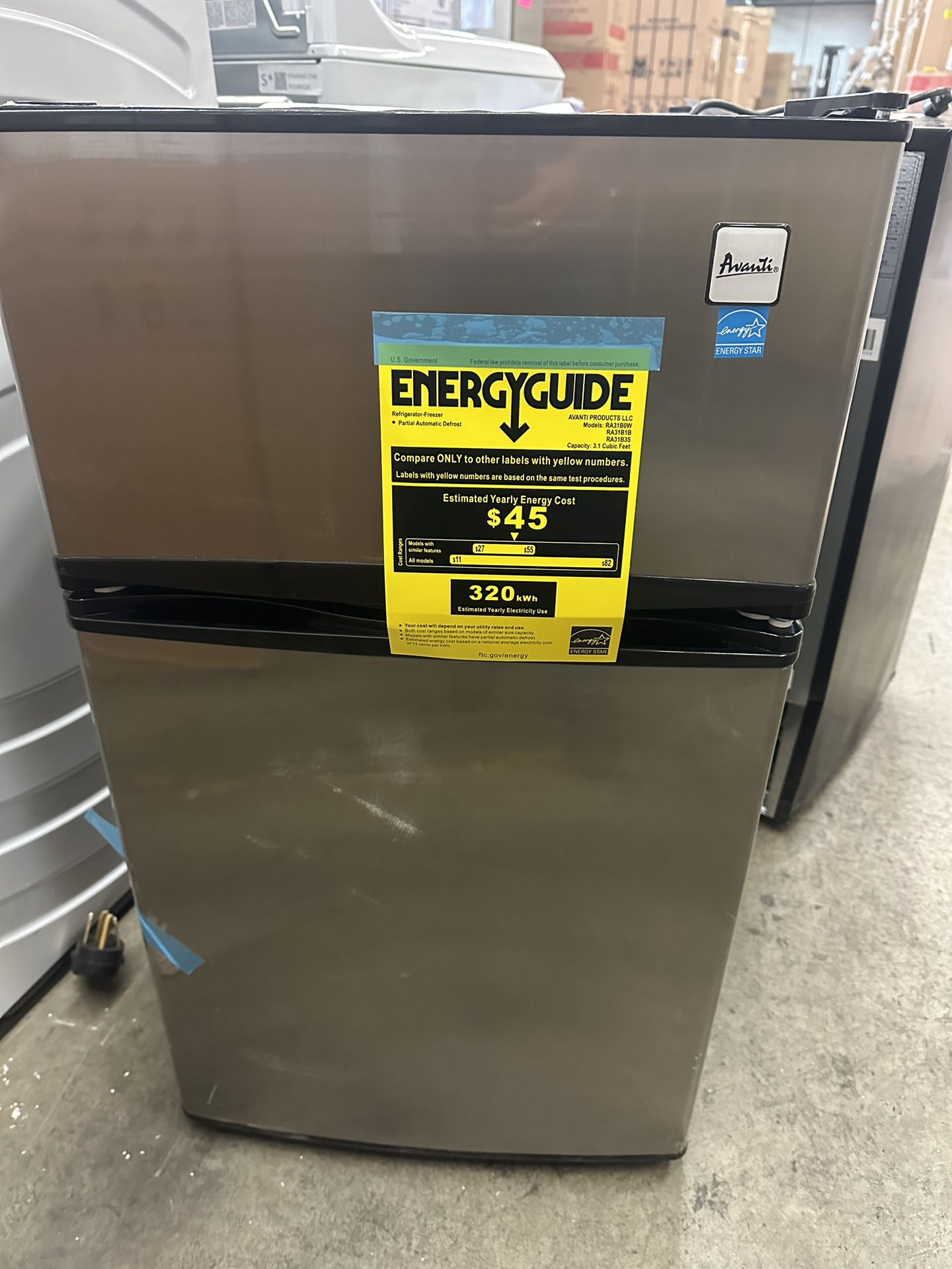 New! RA31B3S 3.1 Cu Ft Mini Compact Refrigerator Freezer Stainless Retail $399