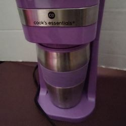 Cook's essentials Purple single Serve Coffee.Maker With Tumbler