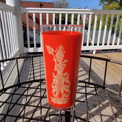 (1) Vintage Culver Mandalay Hindu Goddess Glass Bar Cart