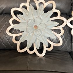 Metal And Wood Decorations Flower 
