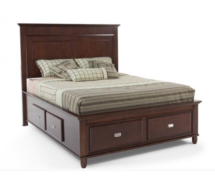 Brand new storage king bed frame with 2 matching bed side tables - can deliver