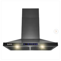 AKDY 30 in. 343 CFM Convertible Wall Mount Black Stainless Steel Kitchen Range Hood with Touch Panel