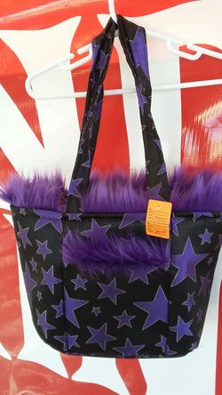 Purple and black stars purse
