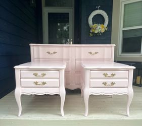 French Provincial Dresser and Nightstand (x2) Set