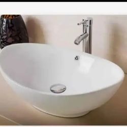 Modern Ceramic Vessel Sink - Vanity Bowl - Large Oval White..... CHECK OUT MY PAGE FOR MORE ITEMS