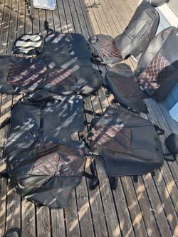 Black Leather Car Seat Covers Set
